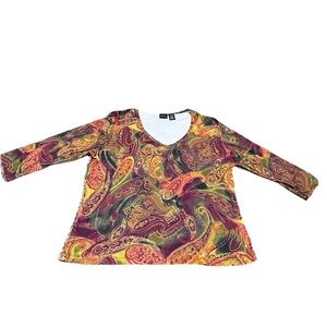 Xhilaration Multicolor Paisley Long Sleeve Tee